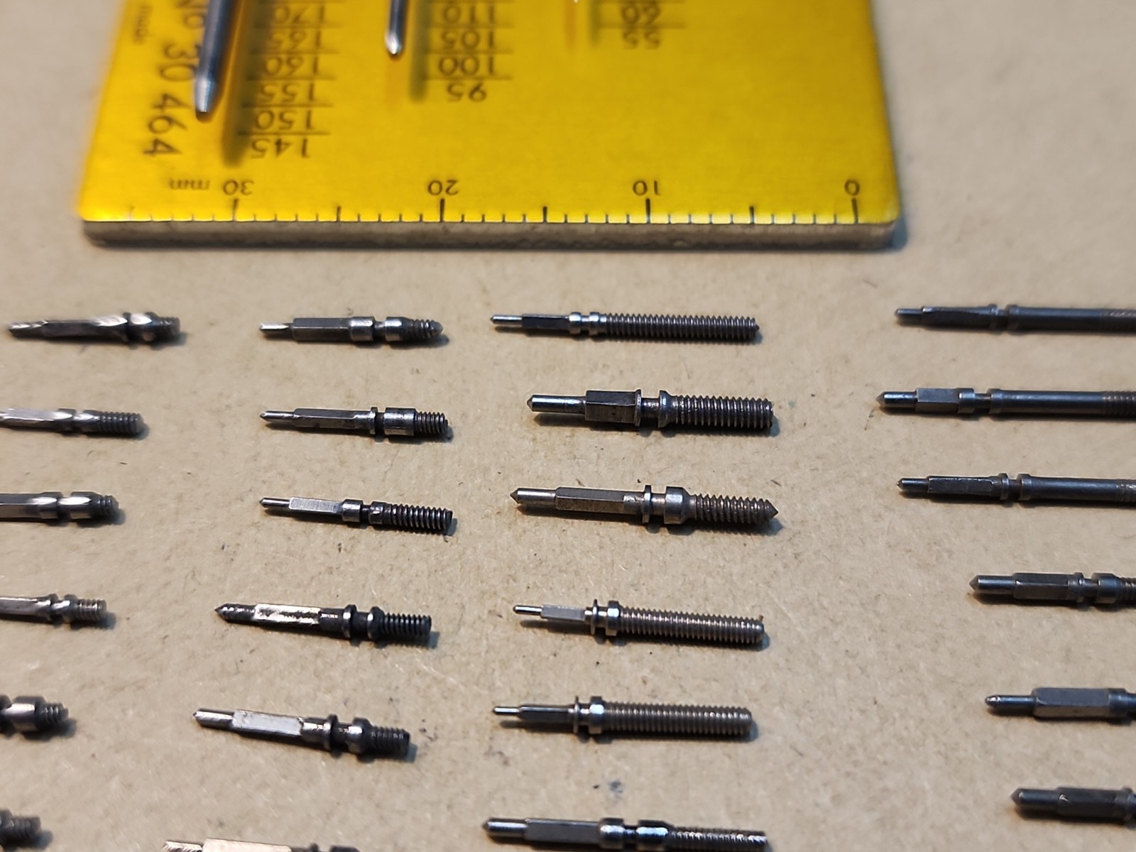 Lot Of 56 Mixed Wristwatch Winding/Setting Stems-Variety Of Types And Tap Sizes