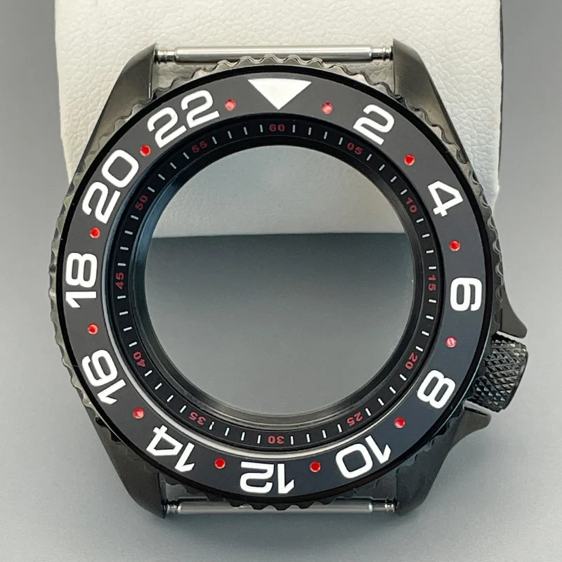 Black SKX007 Case 42mm NH35/36 Flat Sapphire Stainless Steel 22mm