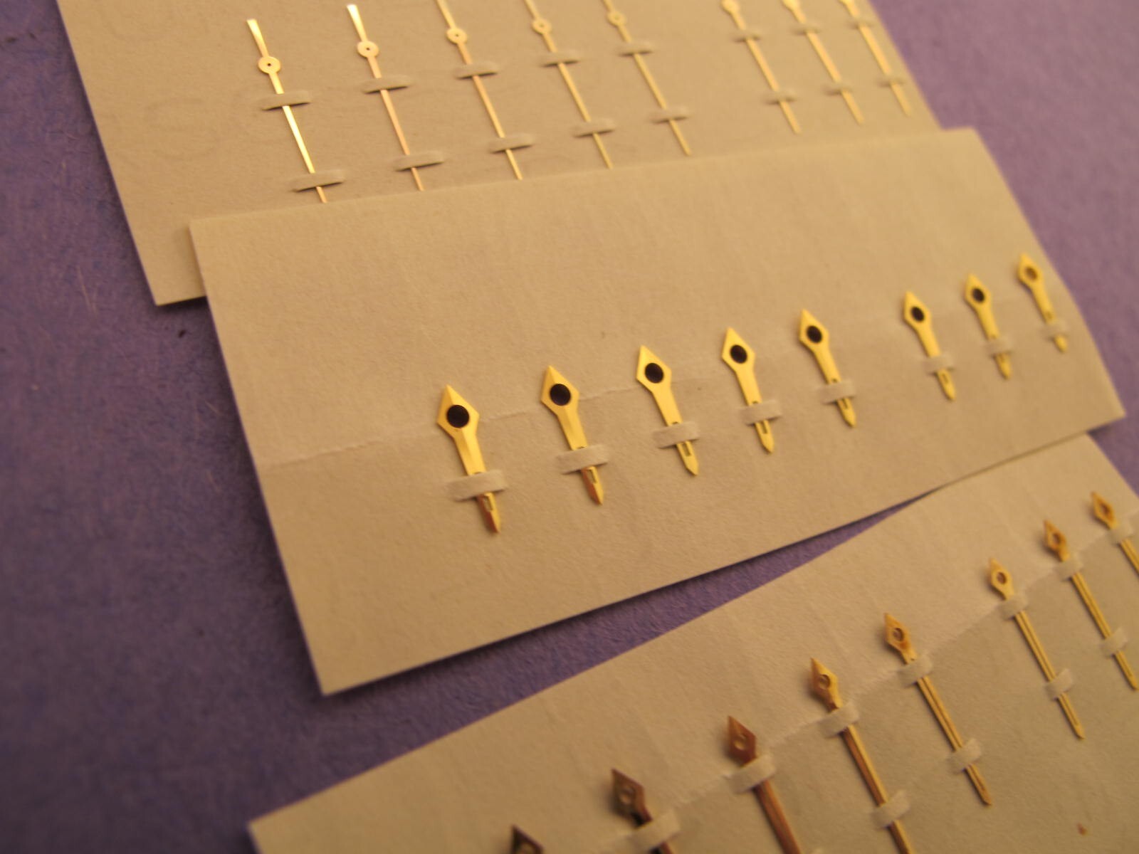 LECOULTRE NOS 3 PC HAND SET WITH SWEEP MEMOVOX GILT CALIBER 910-911 6/10.5 #65