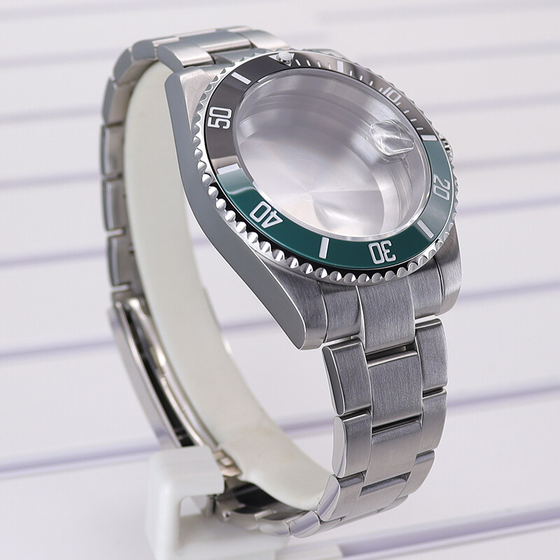 40mm Wire Drawing Watch Case Strap Sapphire Glass For Nh35 36 2824 8215 PT5000