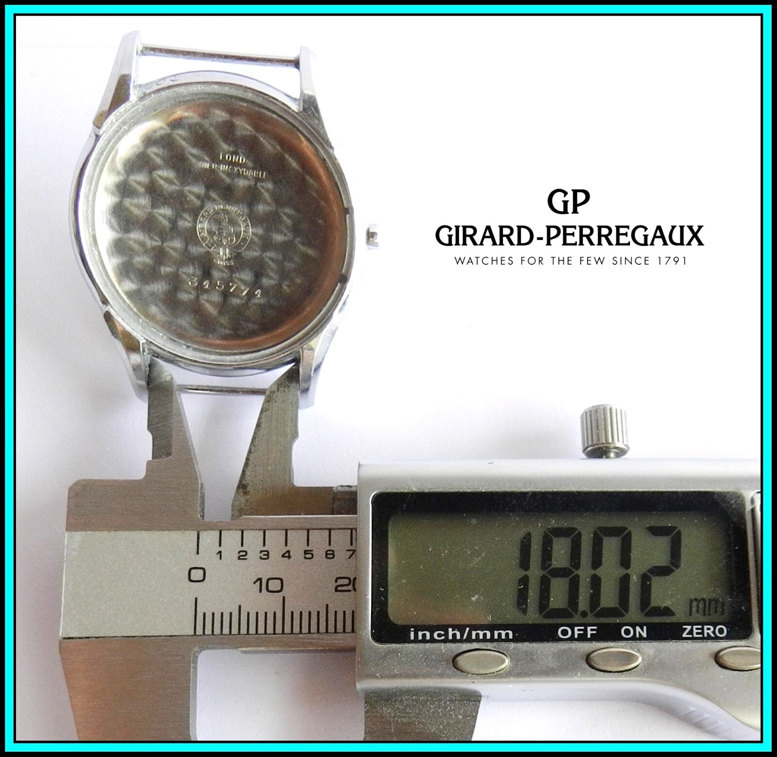 GIRARD PERREGAUX Vintage Chronograph Watch Case 1940’s for Aero Compax 22421