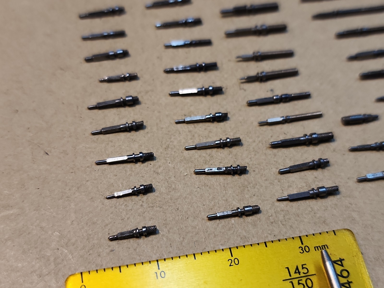 Lot Of 56 Mixed Wristwatch Winding/Setting Stems-Variety Of Types And Tap Sizes