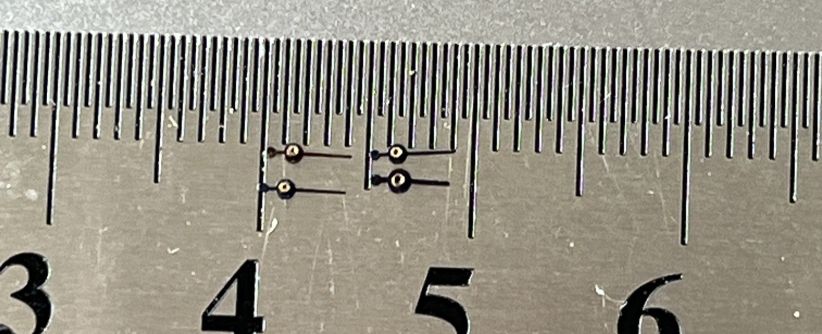 LOT OF 4 Watch Sub Dial Hands Blue Total Length 4 mm