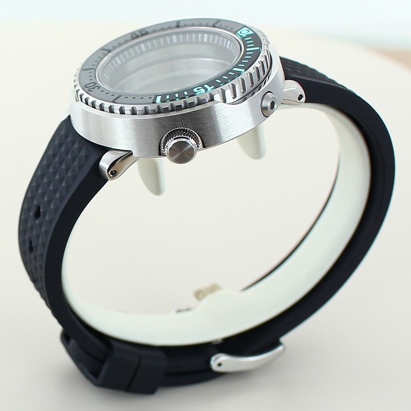 43.3mm Modify Tuna Baby Mod Steel Silver Watch Case+Strap For Seiko NH35 36 NH38