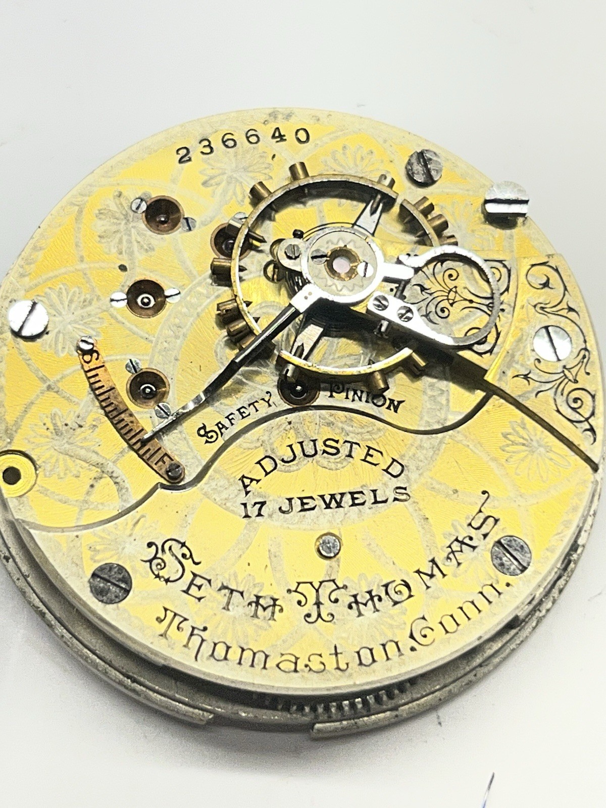 18sz Seth Thomas Balance Good Parts Not Working Pocket Watch Movement 17 Jewel