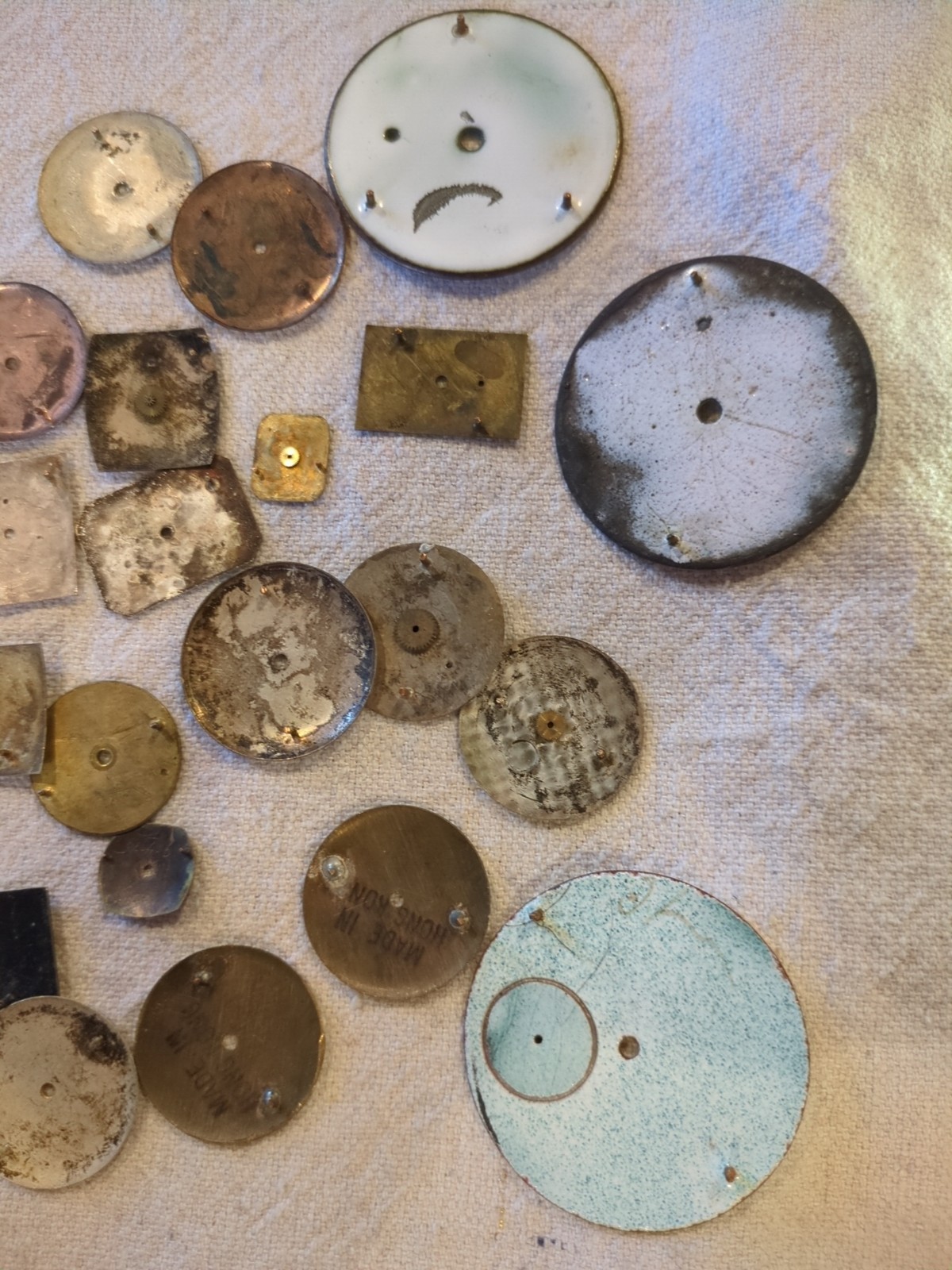Lot of 55 Watch/Pocket Watch Dials. Wakmann, Bulova Accurton, Waltham, Sportsman