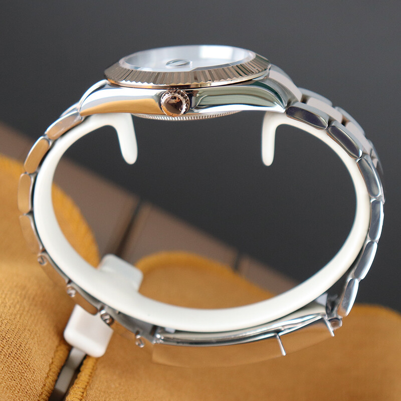 36mm 40mm Couple’s Watch Case Fluted Bezel Date Stainless Strap For NH35 NH36/38