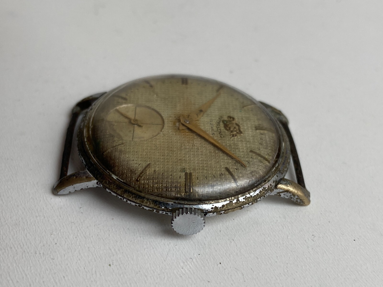 VINTAGE MEN WATCH ENICAR ULTRASONIC SWISS MADE FOR PARTS 17 JEWELS CAL 1292