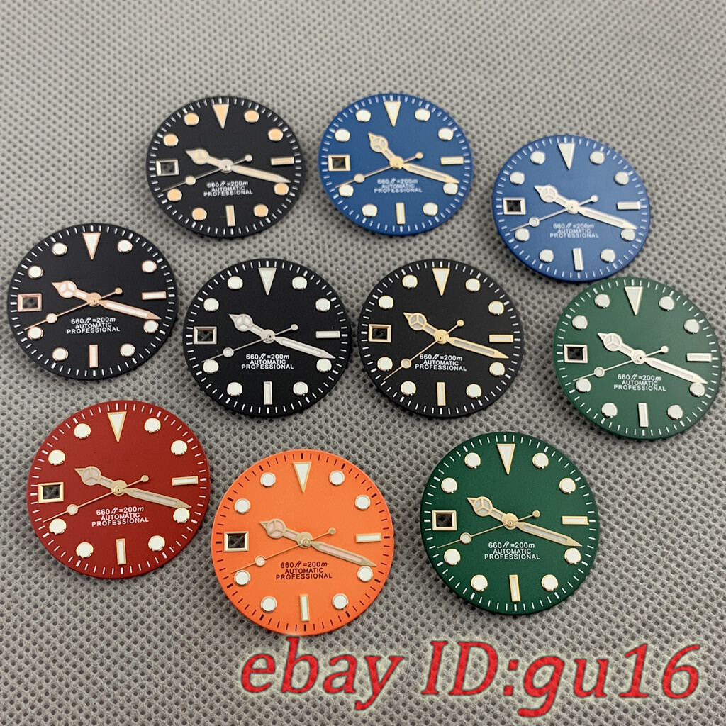 29mm Watch Dial and hands Fit NH35 Movement 9 o’clock Crown Left Handed Watch