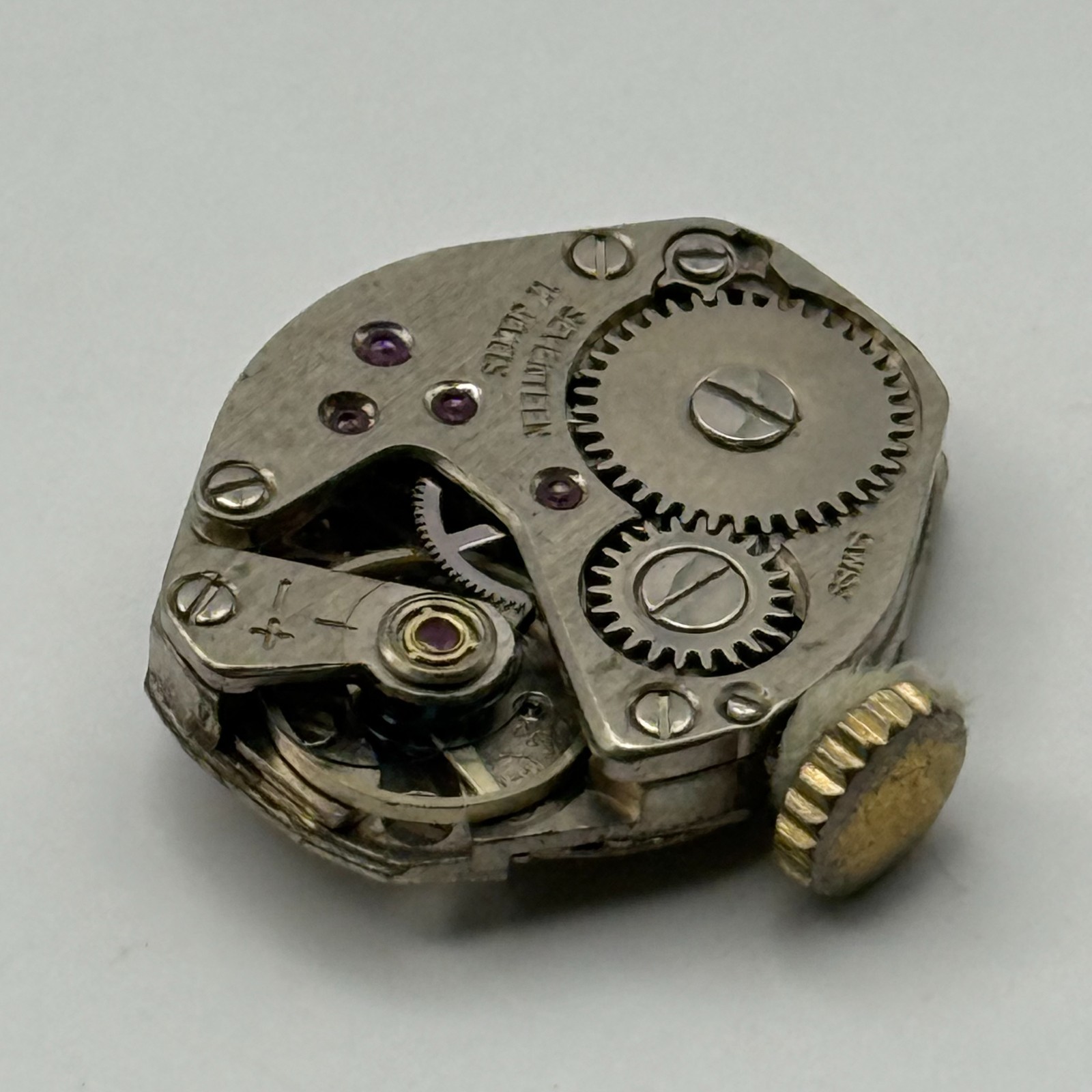 FHF 69-21 Watch Movement Nivada Swiss 17 Jewels Manual Wind Parts Repair 15.3mm