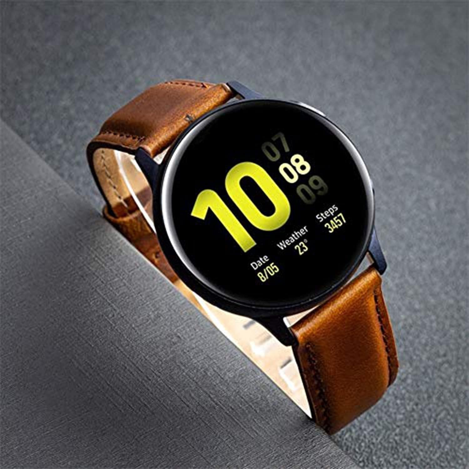 Leather Watch Strap [20mm lug] Genuine Replacement Band St Steel Clasp Brown, UK