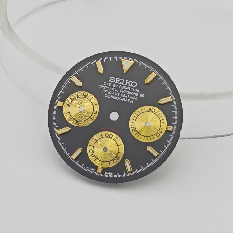 29.4mm Multifunctional Watch Dial Green Luminous For VK63 Movement Watch Parts