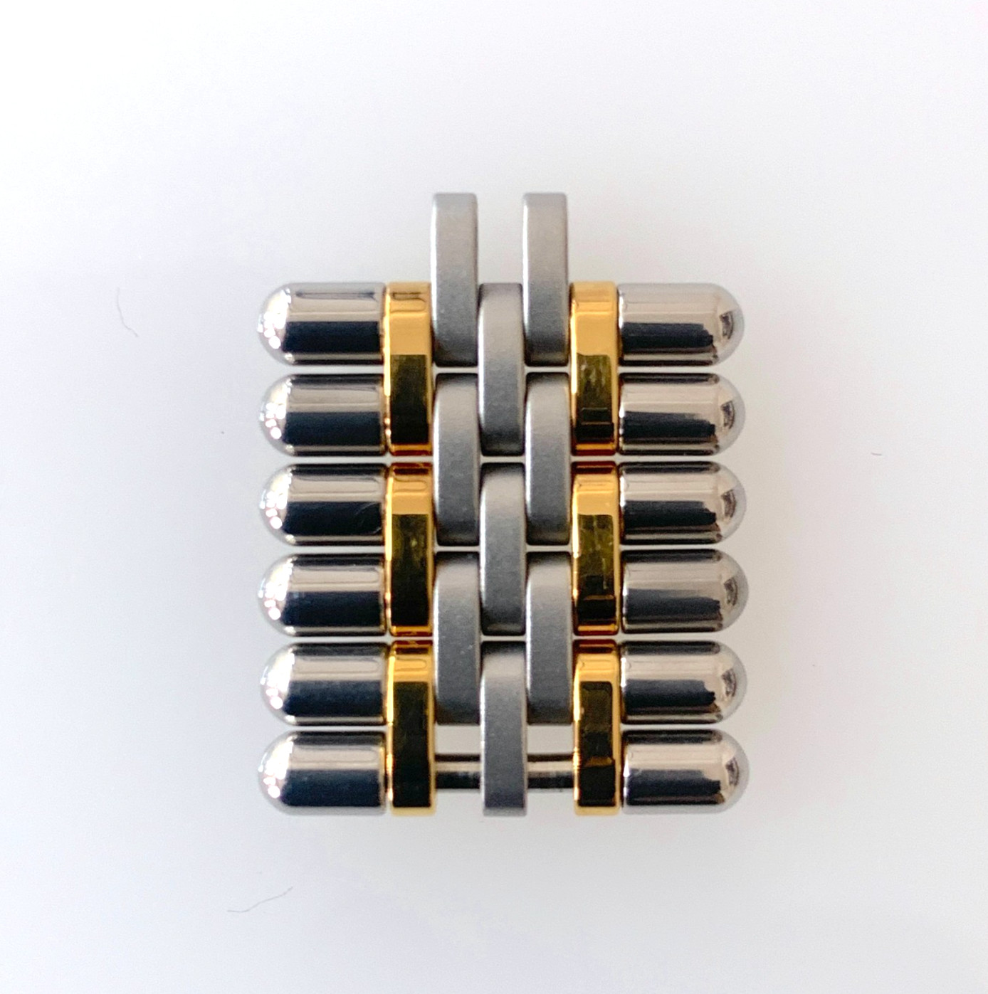 Genuine Cartier Watch Band Bracelet Must 21 SS/18K Gold 3P Link 17mm