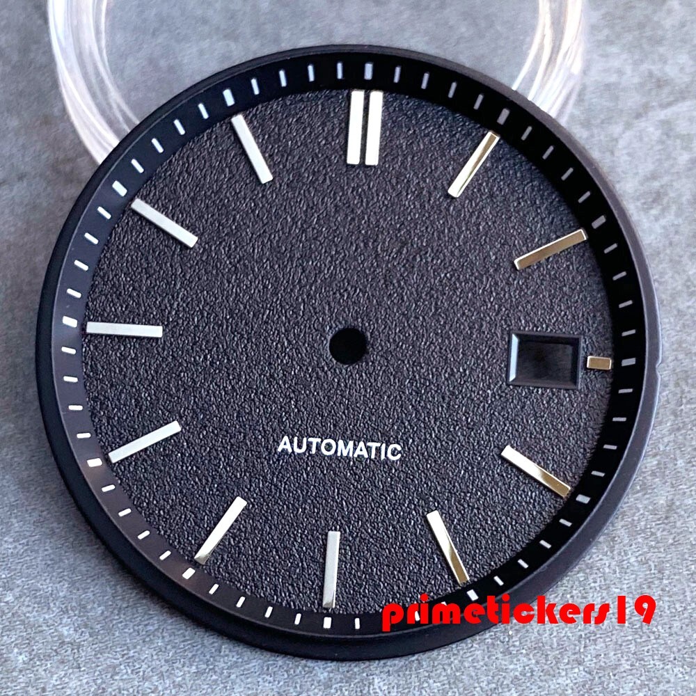 33.5mm*2.84mm Watch Dial Silver Hands Set Fit NH35 Movt Date Window Matte Face