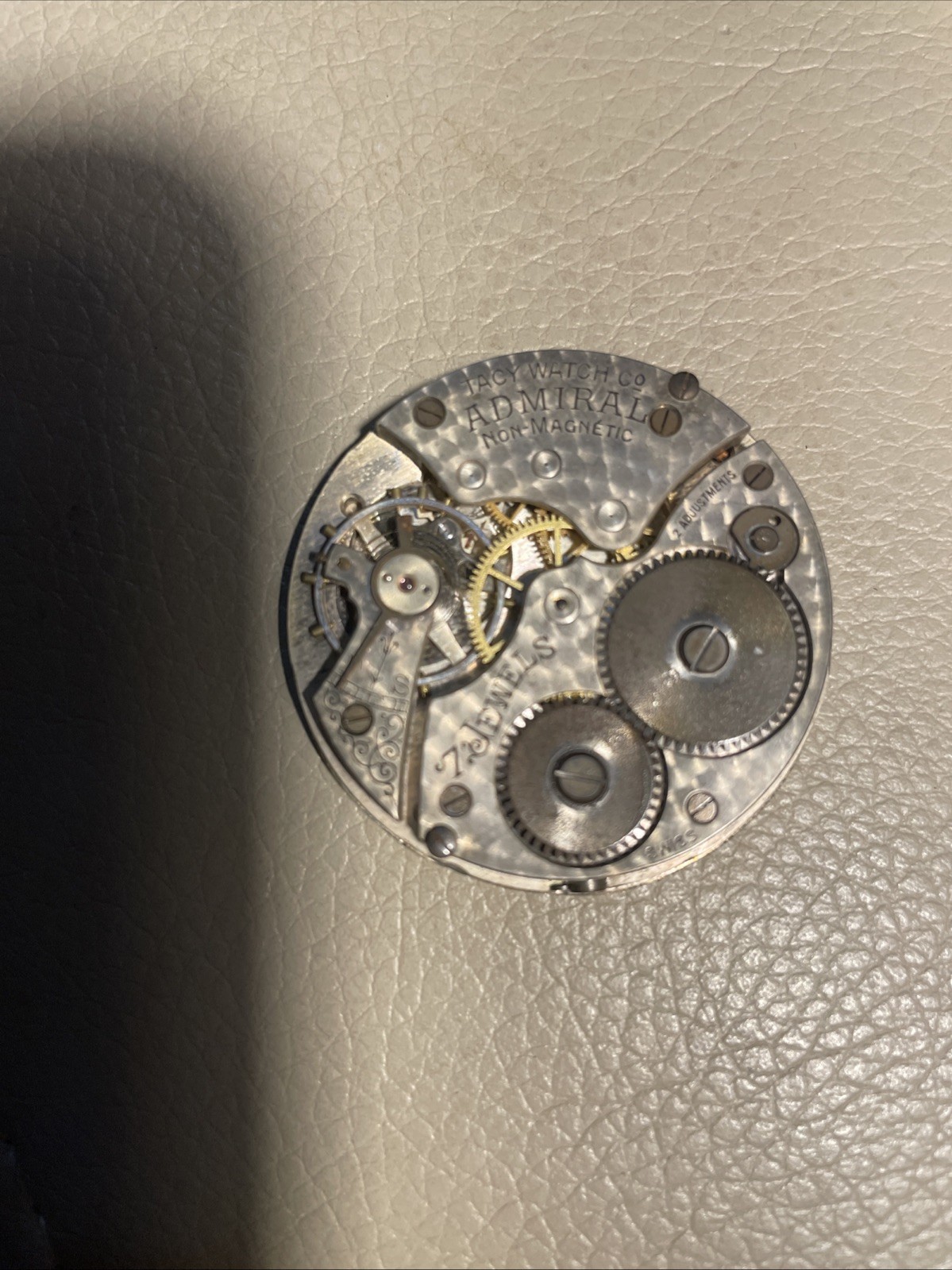VINTAGE TACY WATCH CO. ADMIRAL POCKET WATCH MOVEMENT ONLY