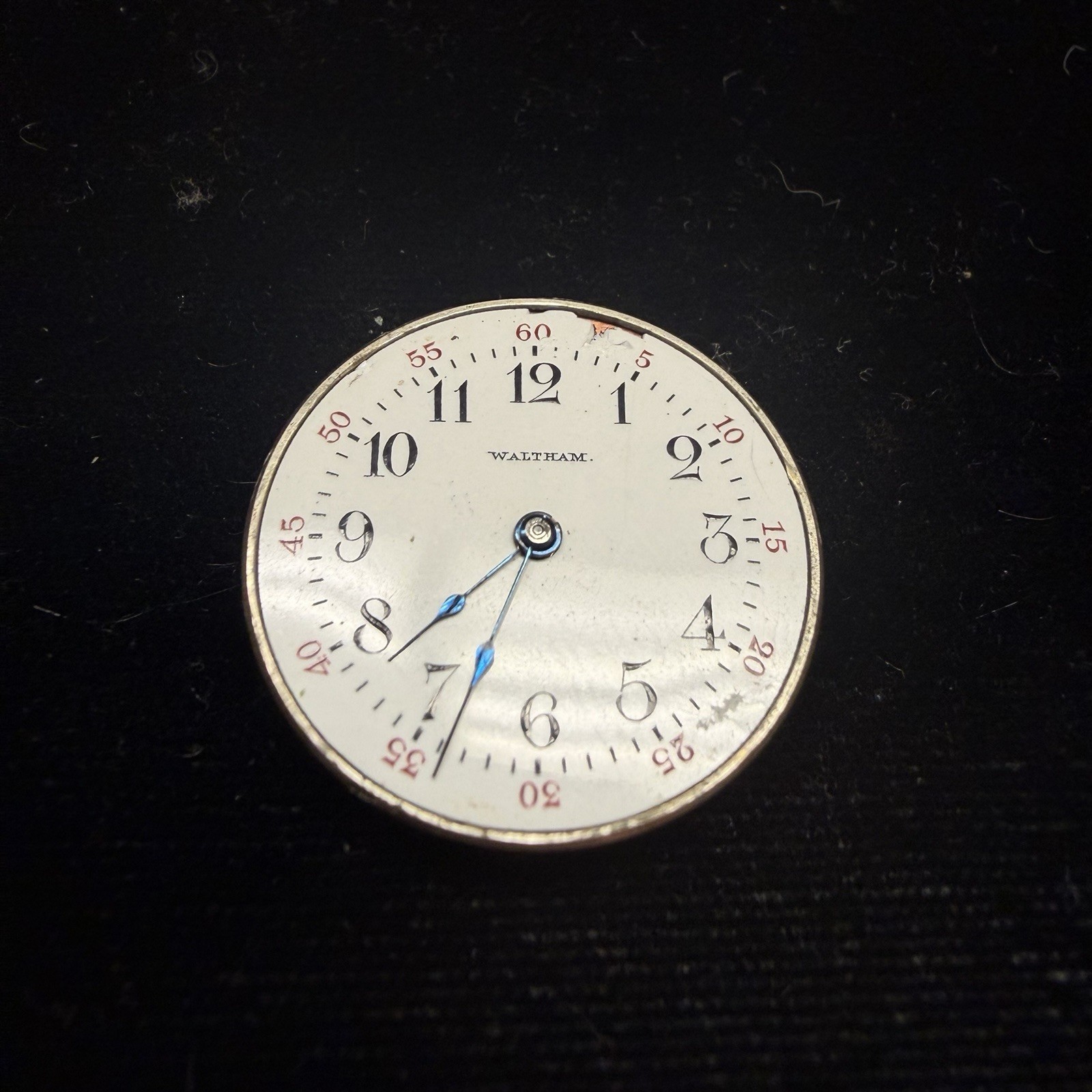 1902 Waltham 1898 Riverside 17J Pocket Watch Movement & Dial Parts Or Repair