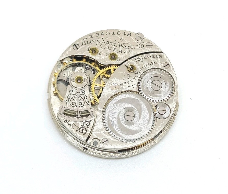 1908 Elgin Model 2 Grade 354 15J 0s Mechanical Pocket Watch Movement For Repair