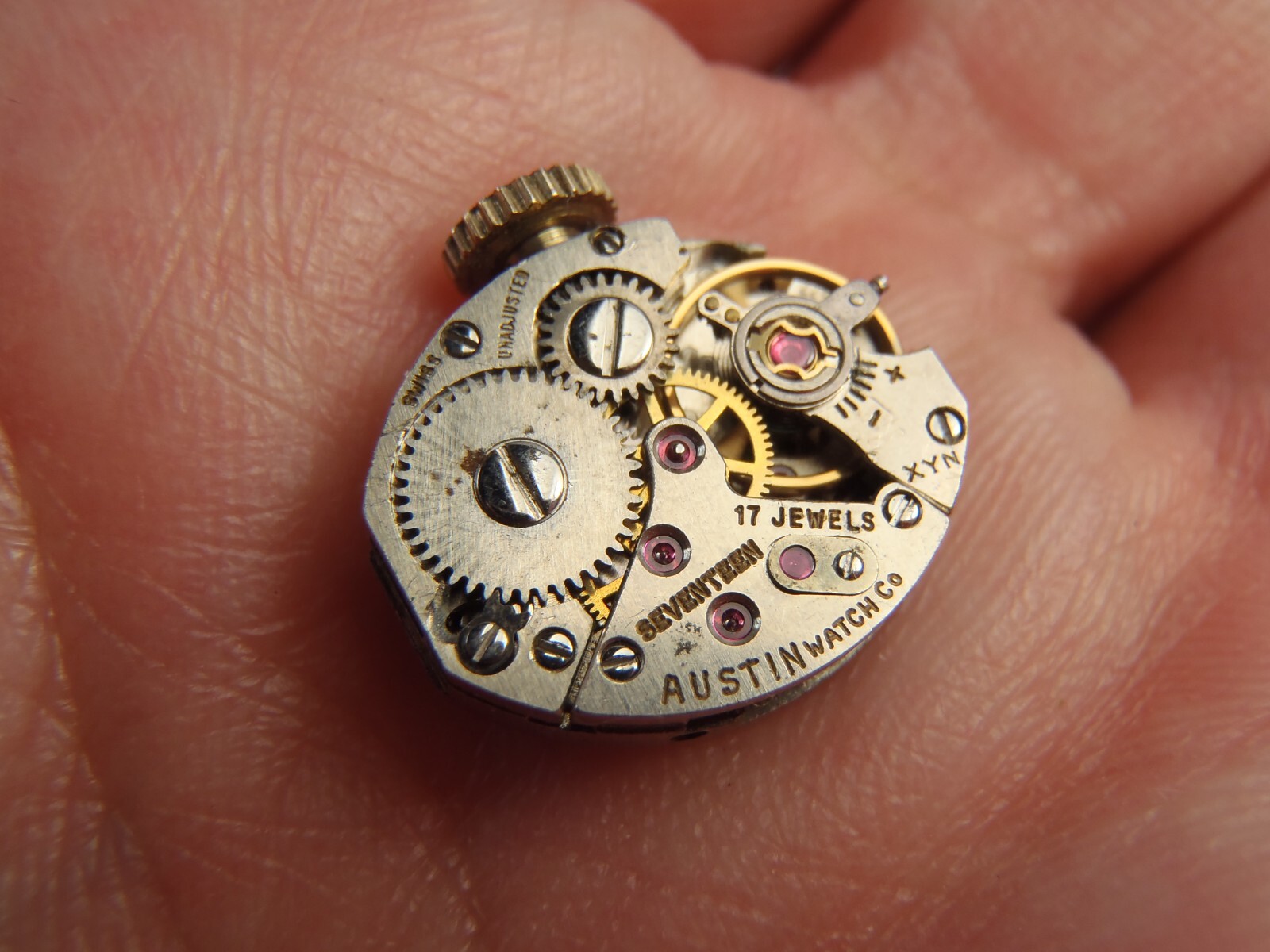 Austin Cal. 1677 Swiss Made 17 Jewels Wristwatch Movement Running