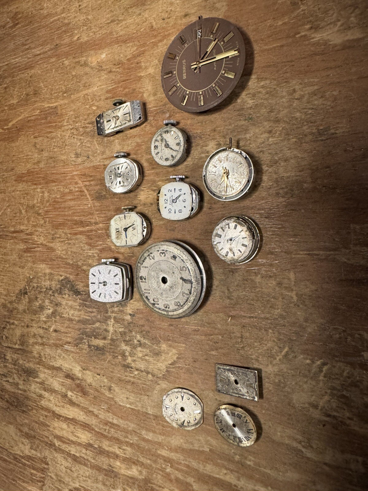Vintage Lot Of 10 Ladies Watch Movement/Faces Swiss Misc Parts/Steampunk/Craft