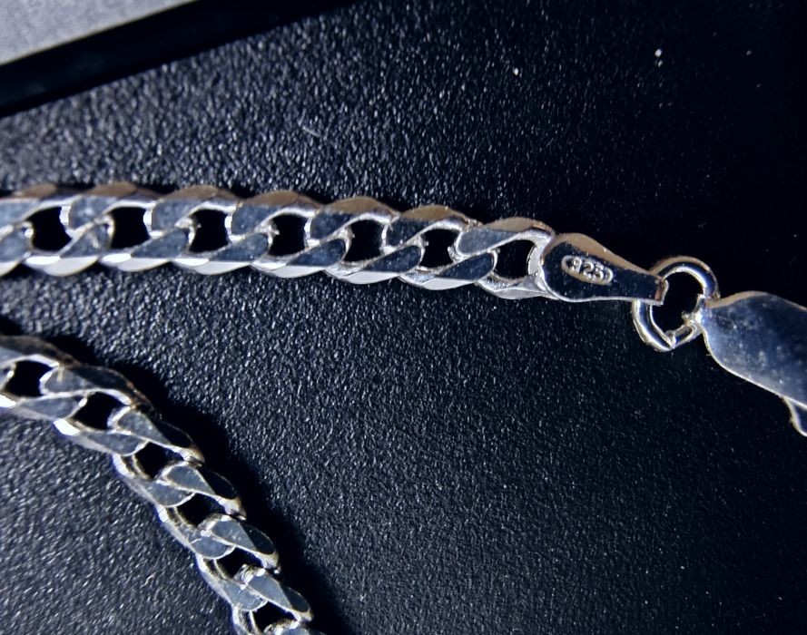Solid 925 Sterling Silver Pocket Watch Wide Link Chain – Toggle Clasp