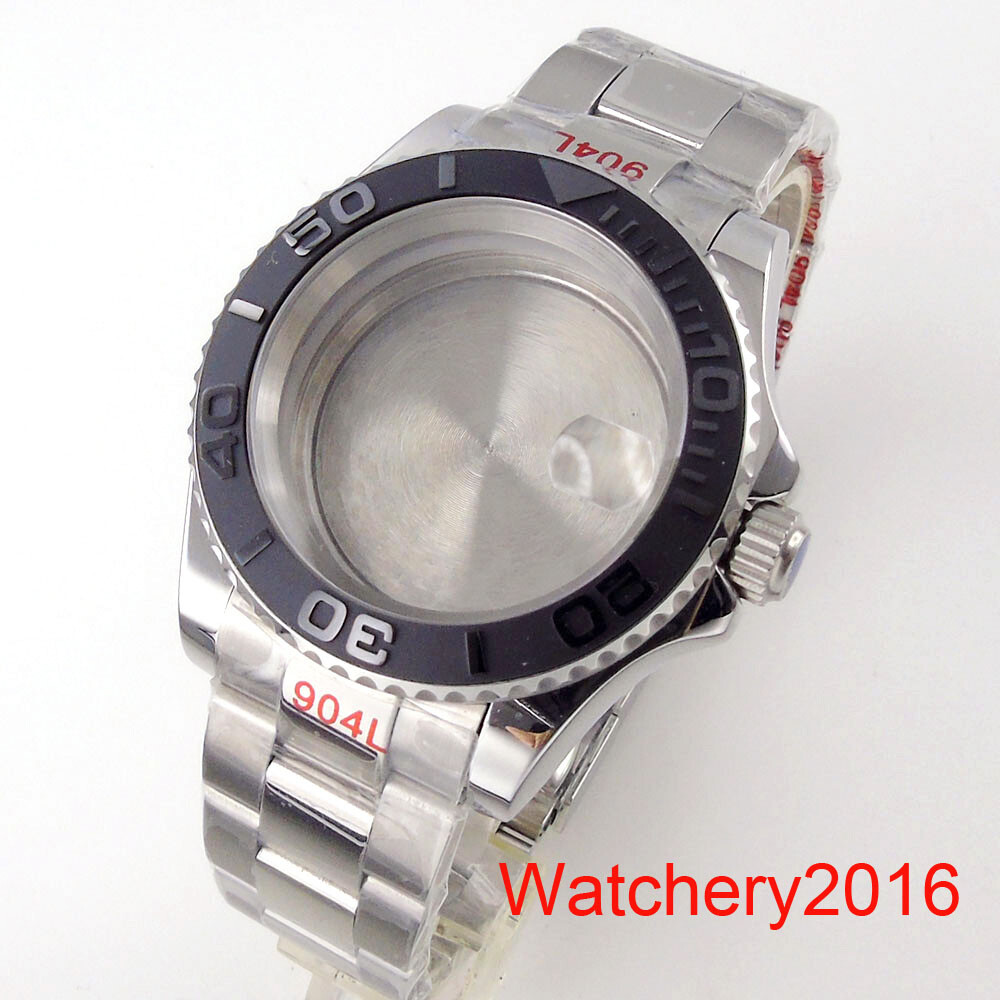40MM Bidirectionally Rotate Ceramic Bezel Accessories Parts Sapphire Glass White