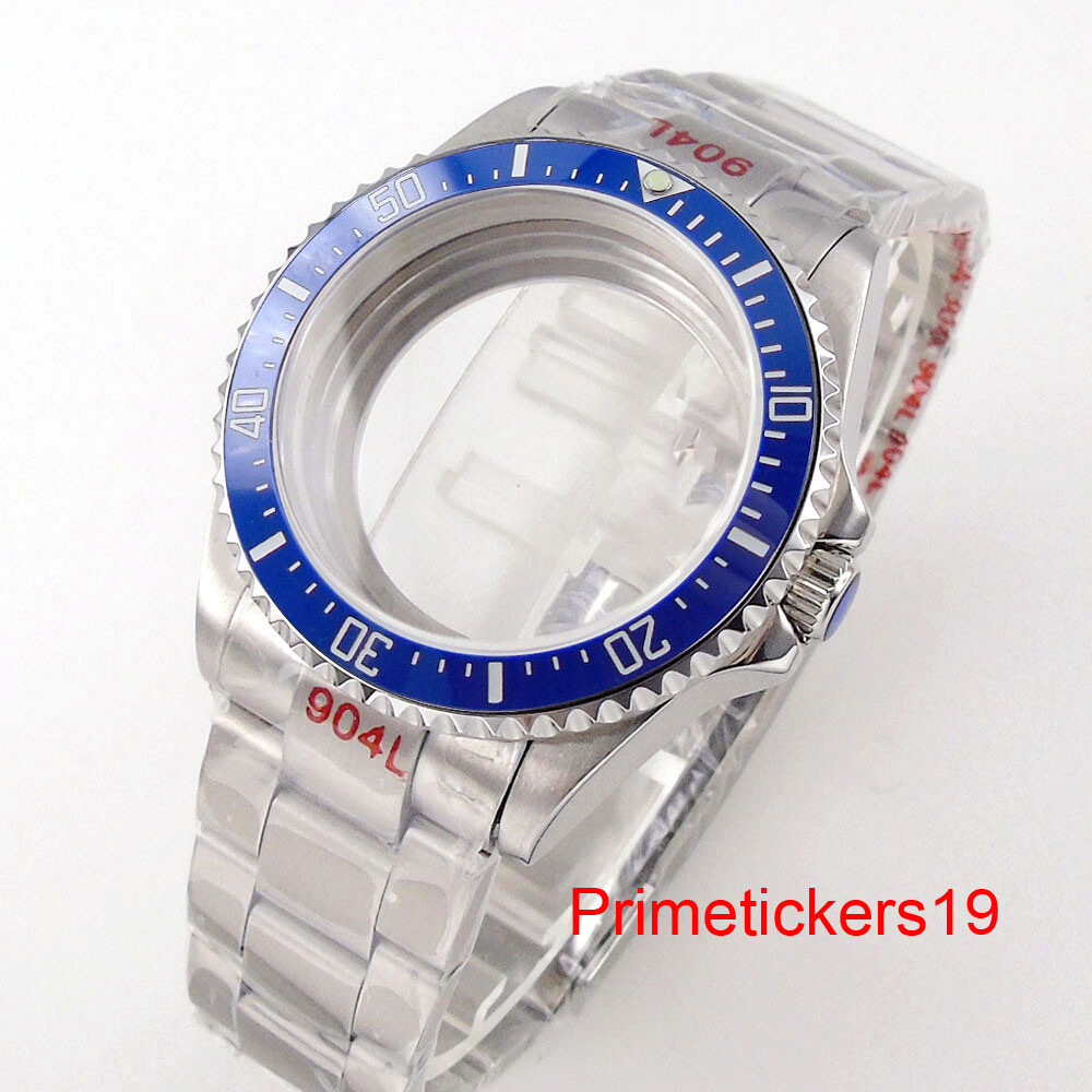 38mm/40mm Steel Watch Case Sapphire Rotating Bezel Fit NH35 NH36 ETA2824 PT5000