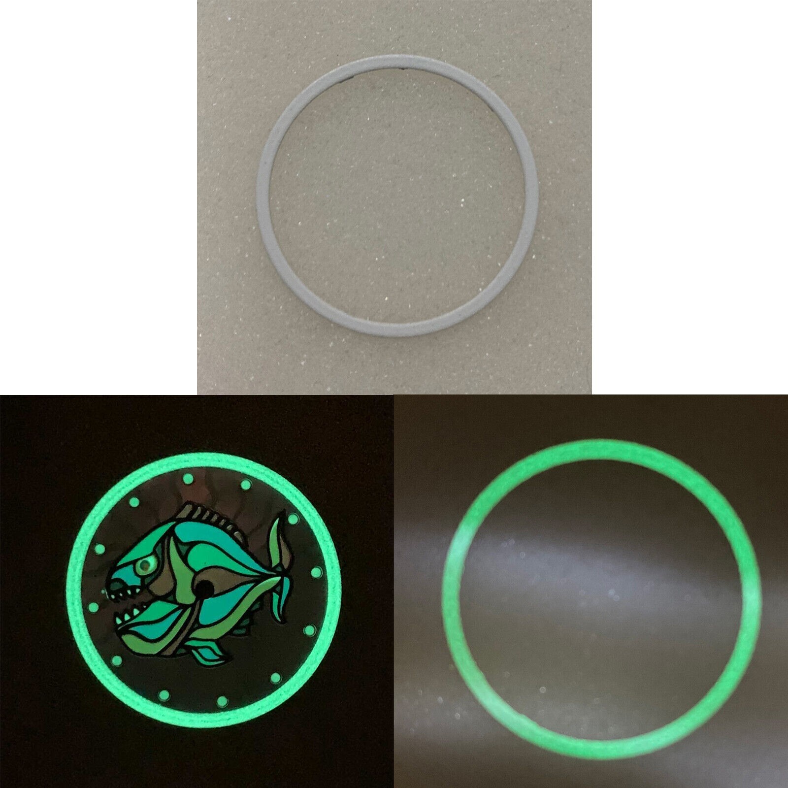 Green Luminous Metal Watch Inner Shadow Circle Ring Repair Parts for Watch Cover