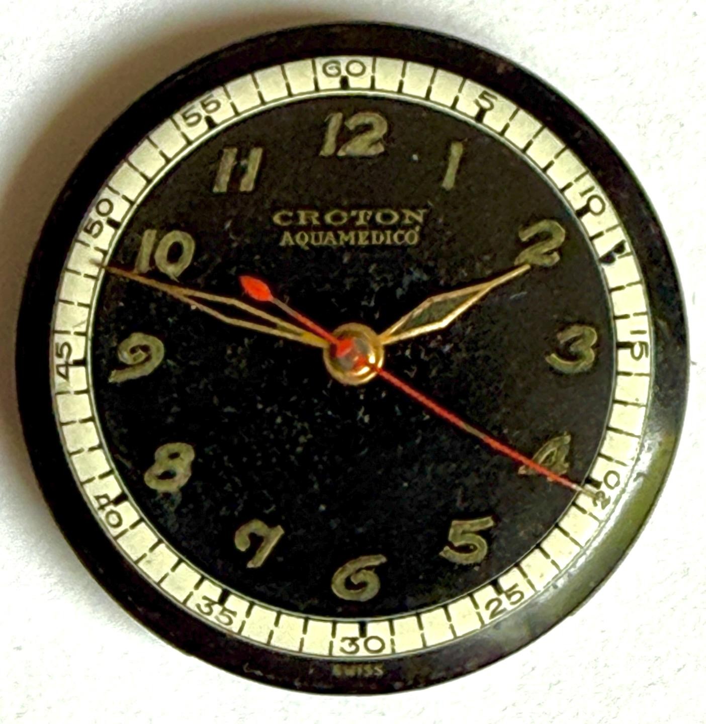 VINTAGE CROTON AQUAMEDICO 17J B86-420 cal. BUSER 130 WATCH MOVEMENT 4 PARTS