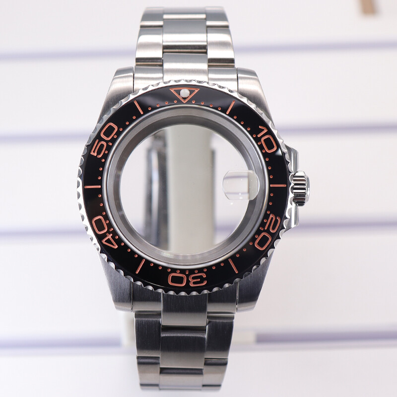 40mm Diver watch case+oyster strap Sapphire Glass For Seiko Nh35 Eta2824Movement