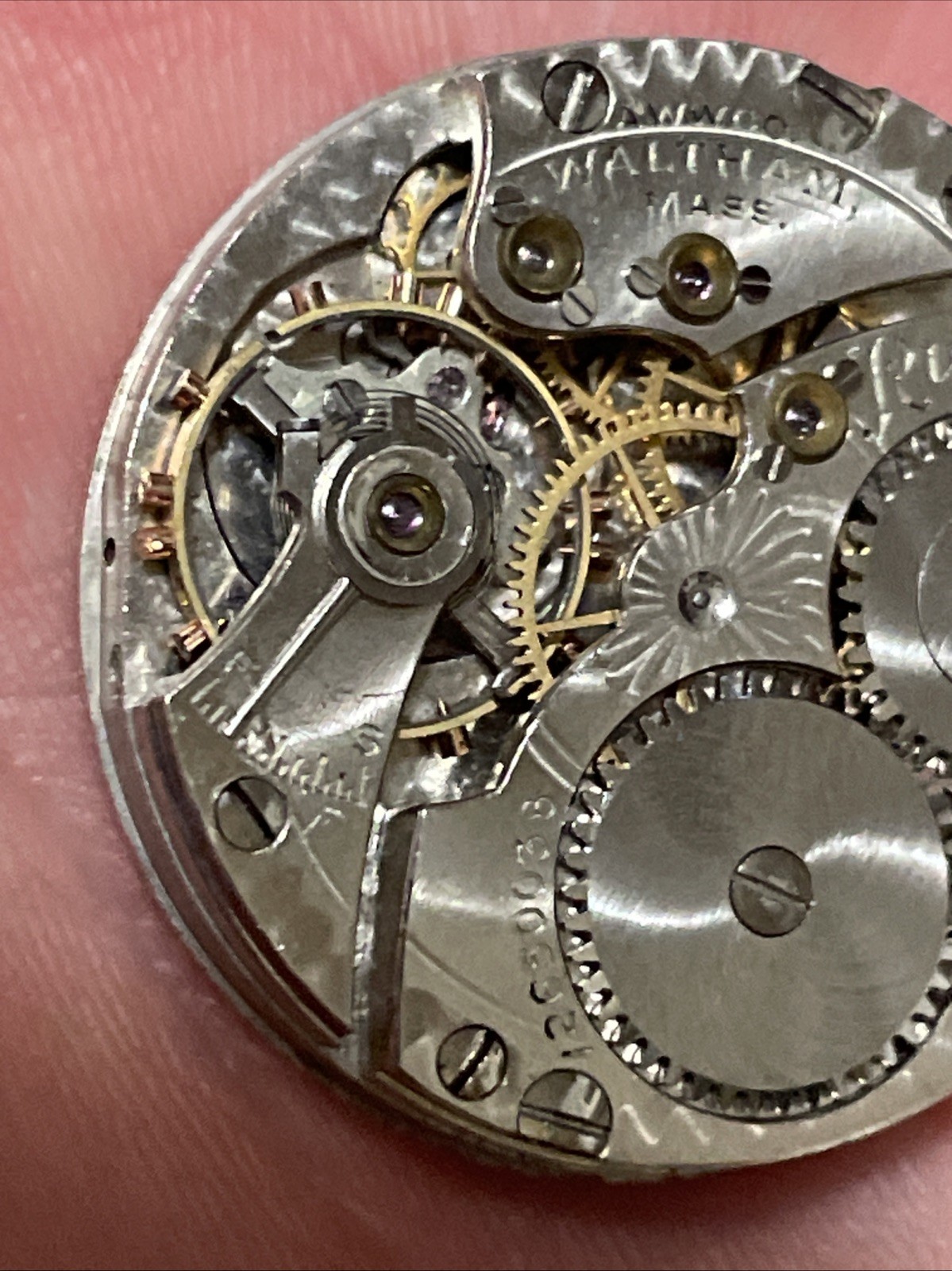 American Waltham Watch Co. 12650038 25mm Watch Movement Dial Hands Parts Repair