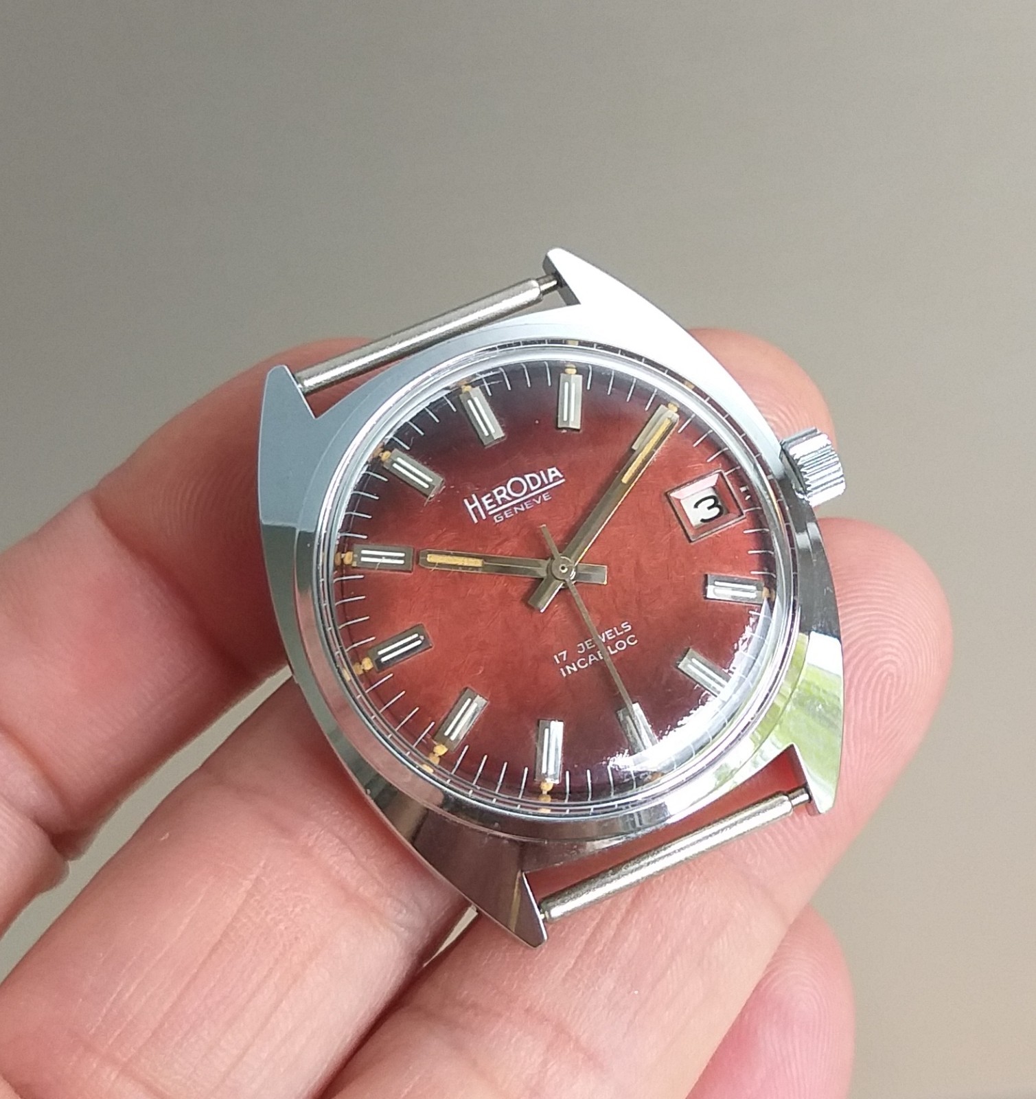 Fontainemelon FHF 974 Swiss Case and Texture Dial 1970’s 35mm NOS Part