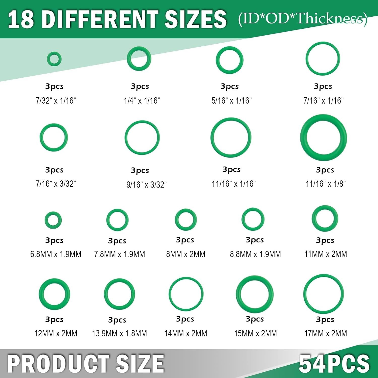 139PCS Professional ,30 Sizes Includes 54 Rubber O-Ring Assortment Kit with 8…