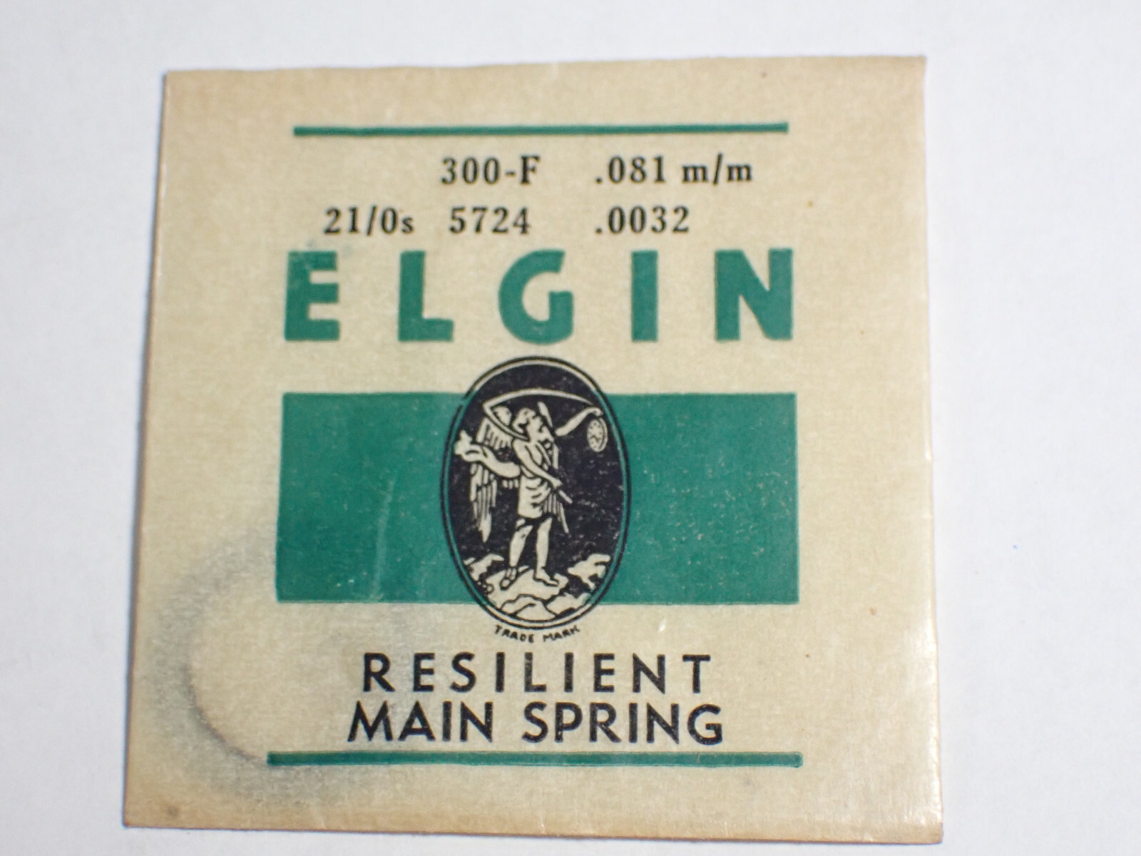 21/0 SIZE ELGIN BLUED STEEL POCKET WATCH MAINSPRING 5724 300=F .081MM .0032