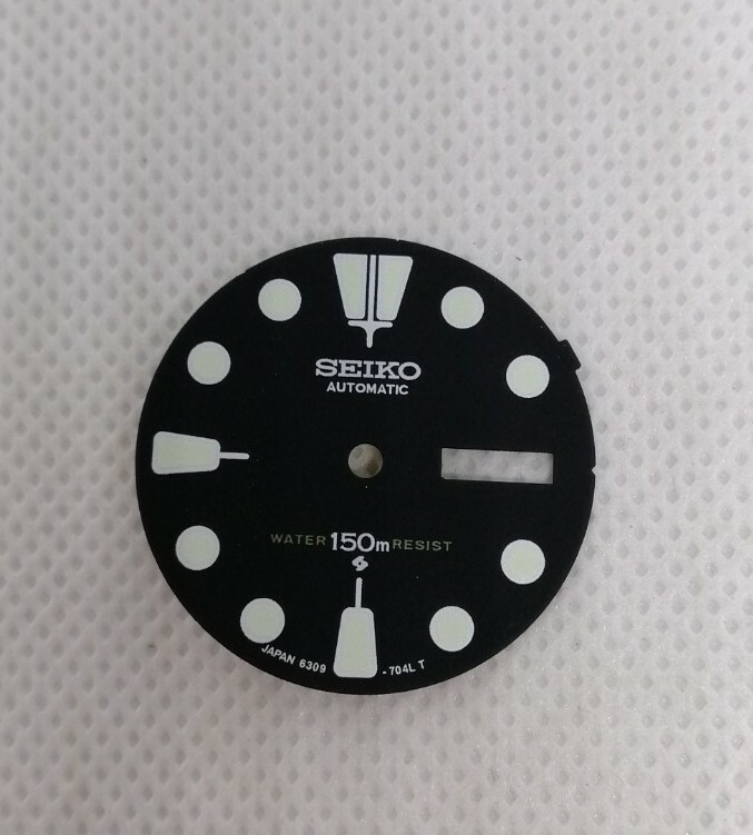 015 SEIKO AFTERMARKET BLACK DIAL WITH LUME MARKERS FOR 6309-7040 TURTLE DIVERS