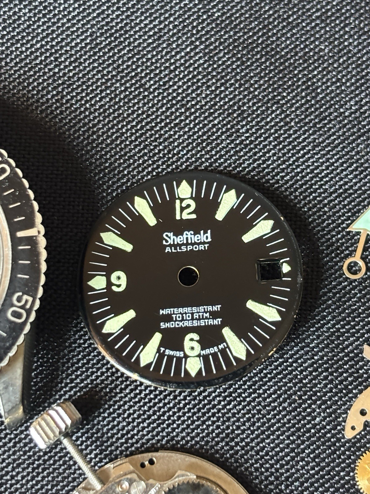 Sheffield All Sport Dive Watch Parts Dial Case Movement Hands watchmaker lot