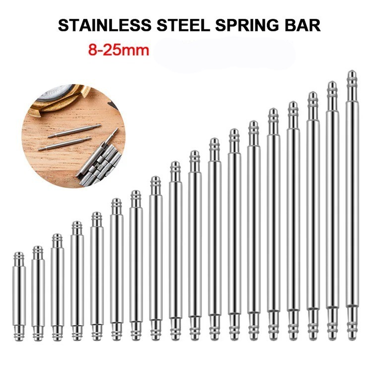 4x Watch Strap Spring Bars Pins Stainless Steel 8mm-25mm UK