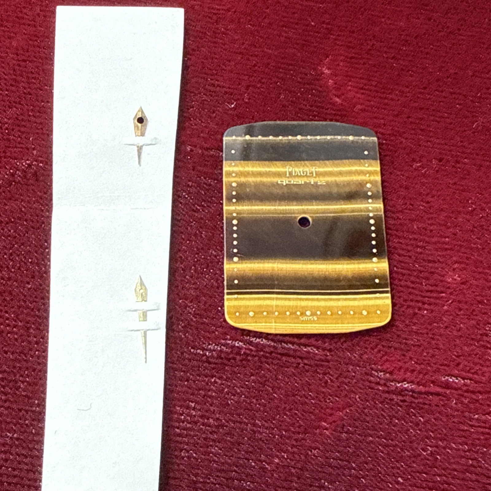 Piaget Quartz Tiger’s Eye Rectangle Stone Dial 18.6mm x 25.7mm w/ Watch Hands