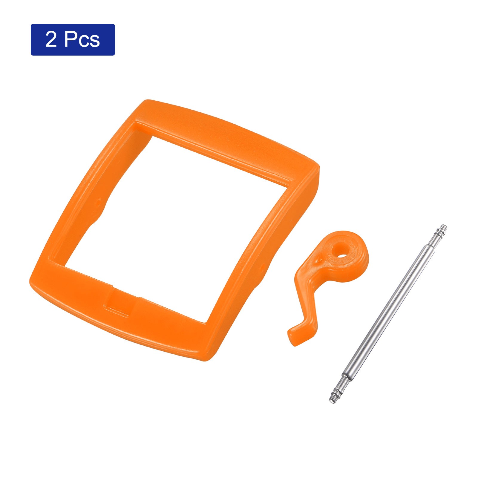 Watch Strap Clasp Plastic Buckle for 20mm Width Watch Bands Orange, 2 Pcs