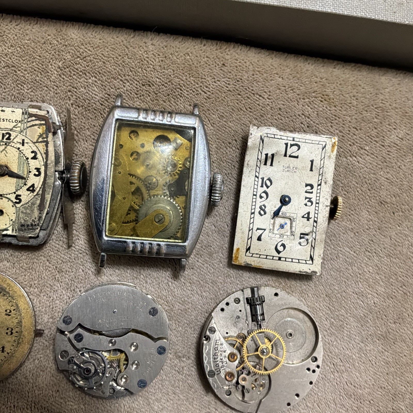 Lot of 15 VTG Wrist & Pocket Watch Movements For Parts or Repair