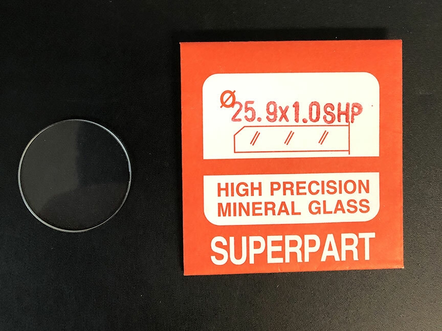 1.0mm Thick Flat Round Mineral Glass Watch Crystal 25.1mm – 26.0mm Diameter