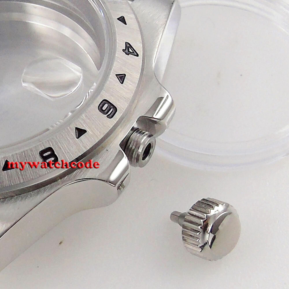 39mm Fixed 24 Hours Bezel Sapphire Glass Watch Case Fit NH35A NH34A 2824 PT5000