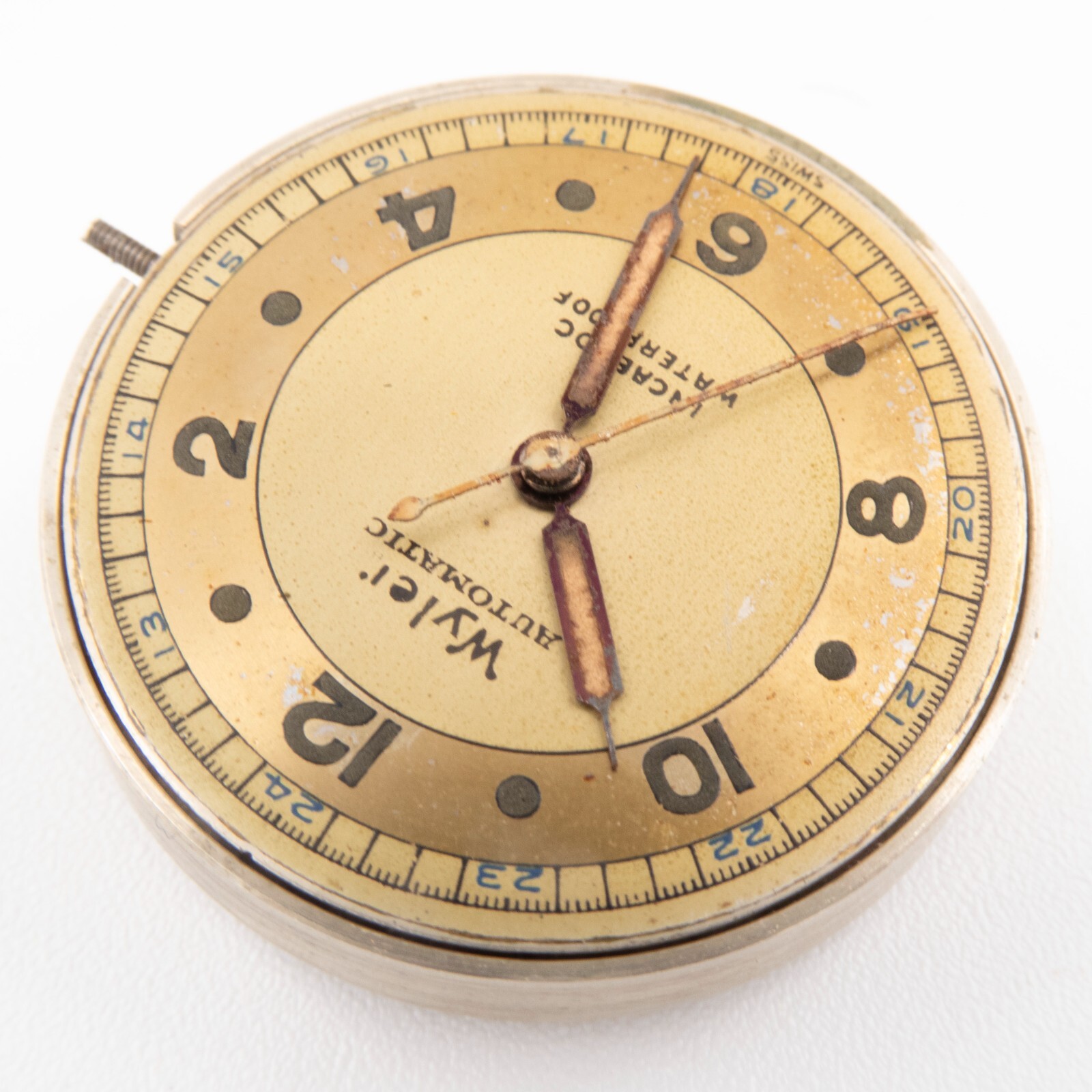Vintage Wyler 24.8 x 7.3 mm 17-Jewel Automatic Wristwatch Movement, Runs