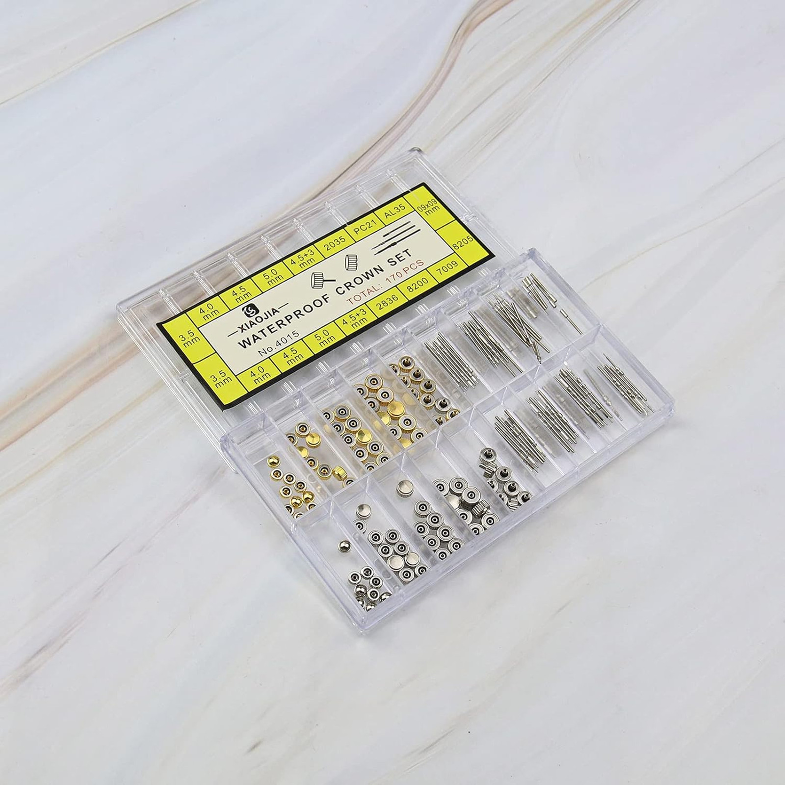 Watch Repair Kit 162pcs Copper Stainless Steel Watch Stem Extender Crowns 3.5mm