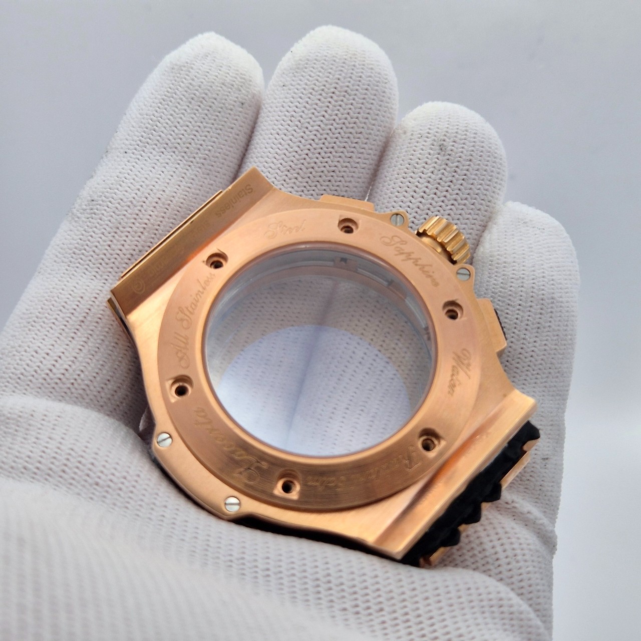 7750 Chronograph watch case 43mm rosegold pvd