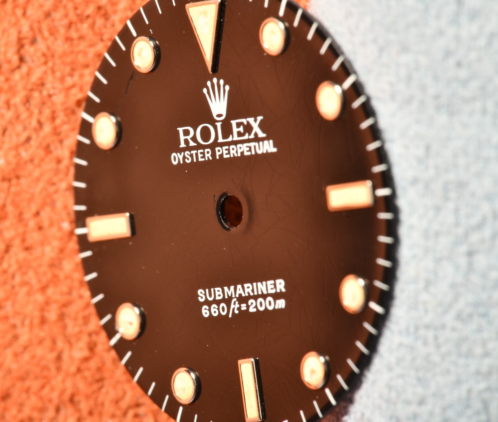 Rolex 5513 Dial Glossy Spider Black Nice Patina