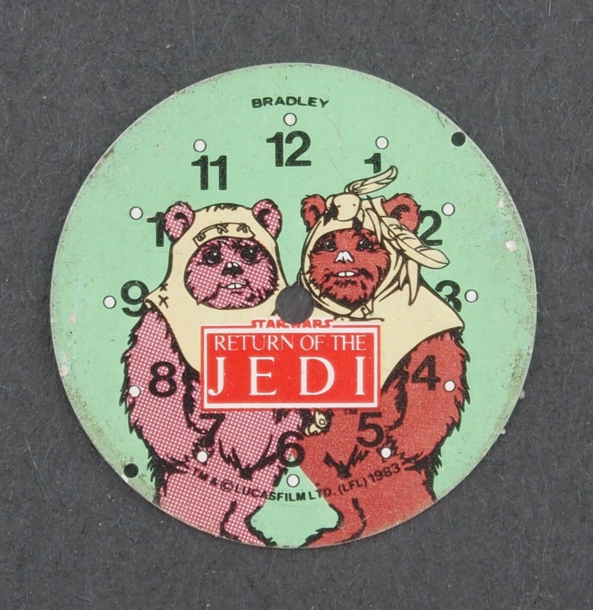1983 Bradley Star Wars ROTJ EWOK Character Watch Dial for Parts #W149