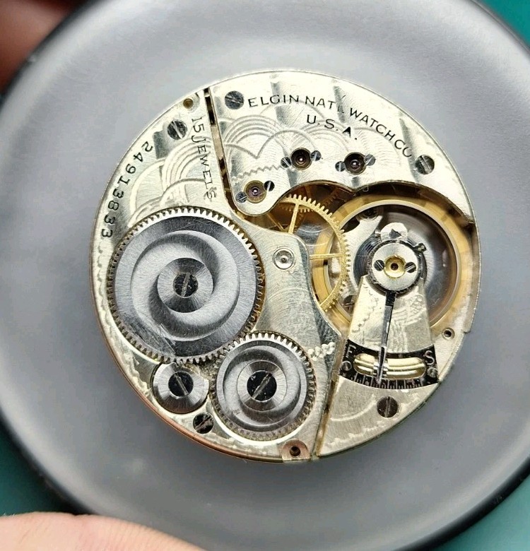 !Serviced! 1922 Elgin Grade 313, Model 7, 15 Jewel Movement