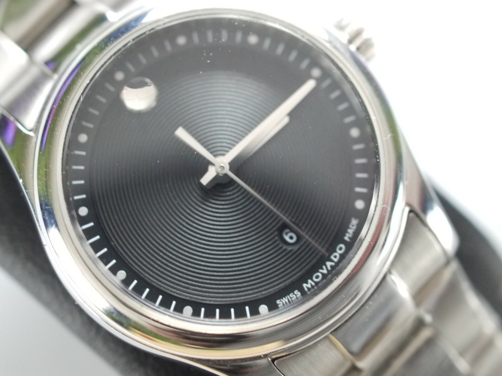 Movado Sportivo Lady Diamond Bezel Black Dial Ø28mm Ref.10883211-it works -super