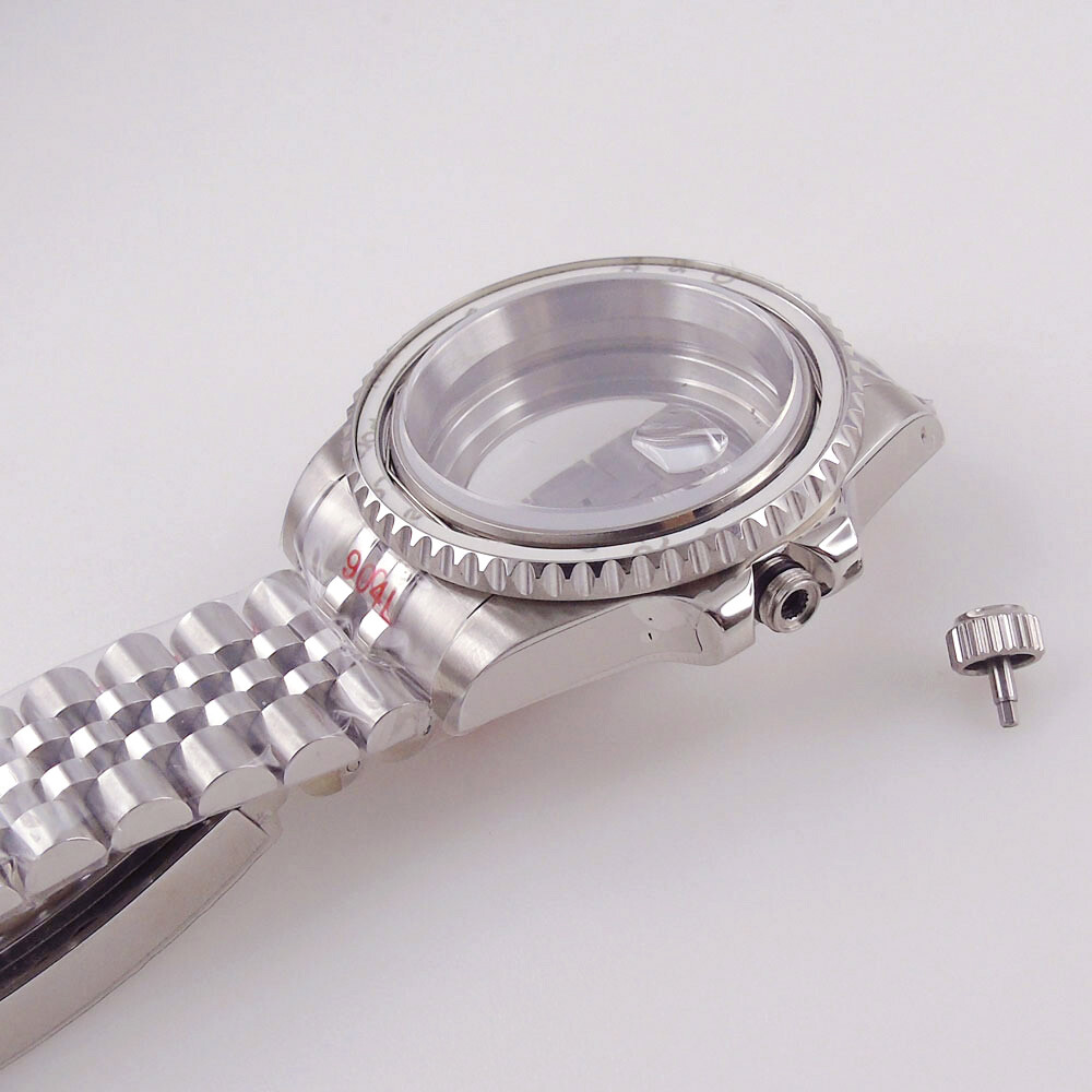 Tandorio 20ATM 40mm “Sub” Collection Sapphire Stainless Steel Watch Case Strap