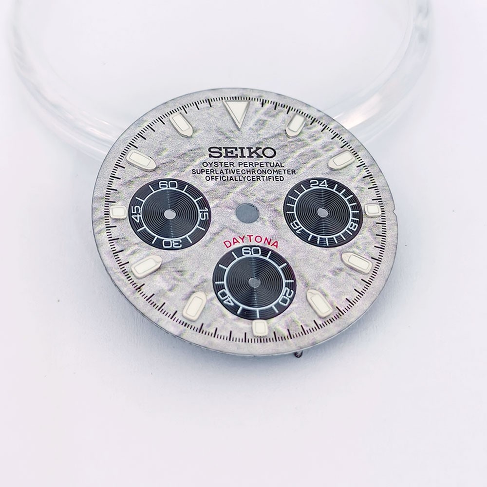 Watch Dial 29.5mm Green Luminous For Seiko VK63 Quartz Meteorite pattern Dials
